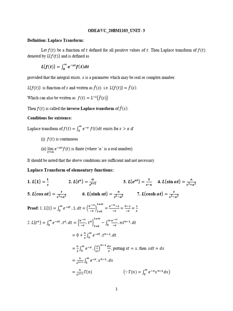 Ode&Vc Unit3 | PDF | Function (Mathematics) | Ordinary Differential ...