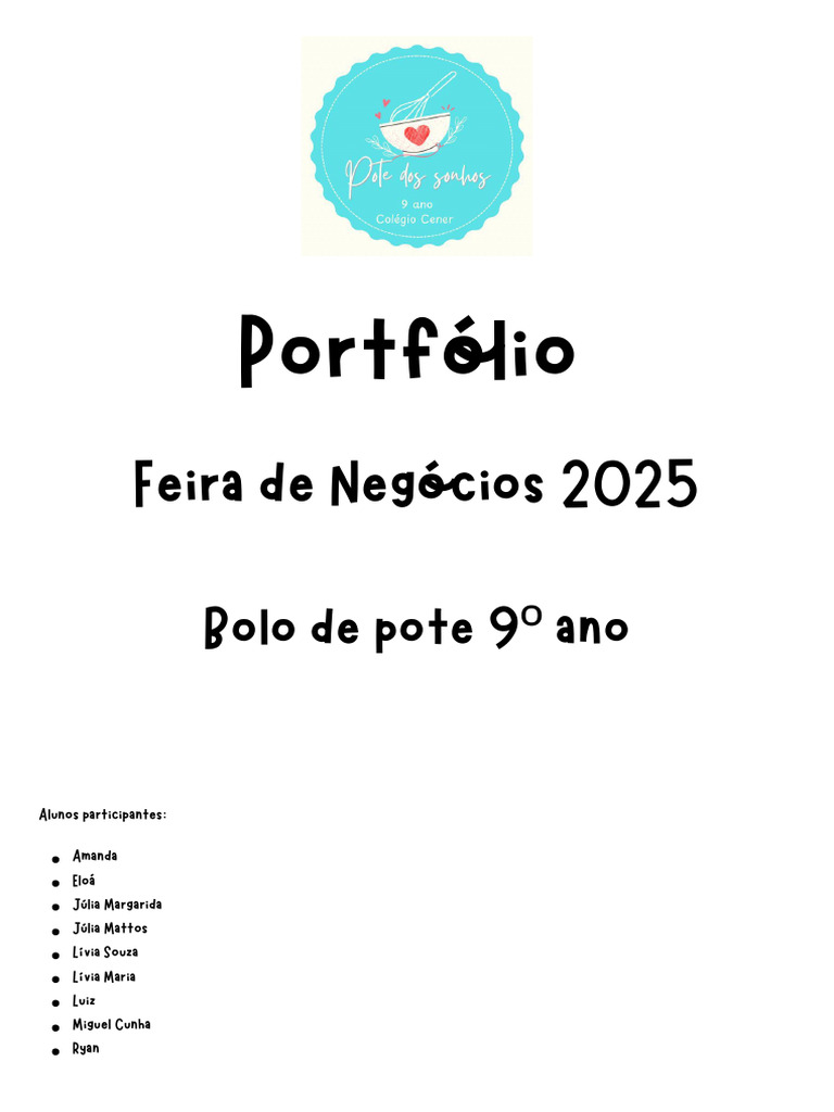 Portfólio de Alunos - Feira 2025 | PDF