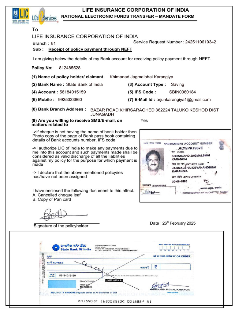 NEFT Form 2425110619342-Compressed | PDF