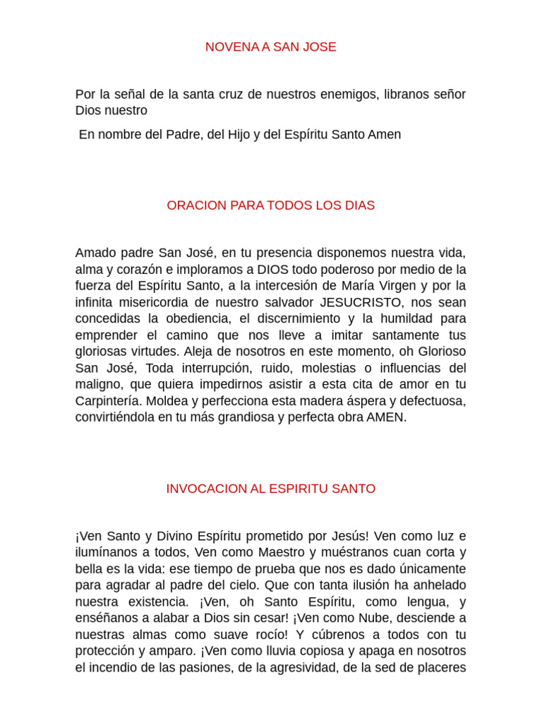 2025 Novena A San Jose | PDF | María, madre de Jesús | Intercesión