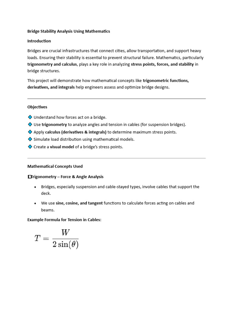 Trigonometry in Bridge Stability Analysis | PDF | Trigonometric ...