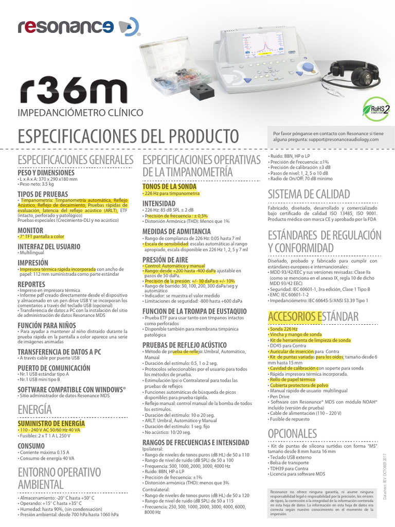 F61-Impedanciómetro Resonance r36m | PDF | USB | Memoria USB
