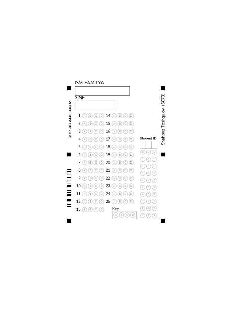 Student Assessment Answer Key | PDF