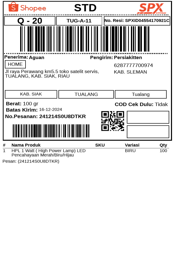 Label Pengiriman | PDF