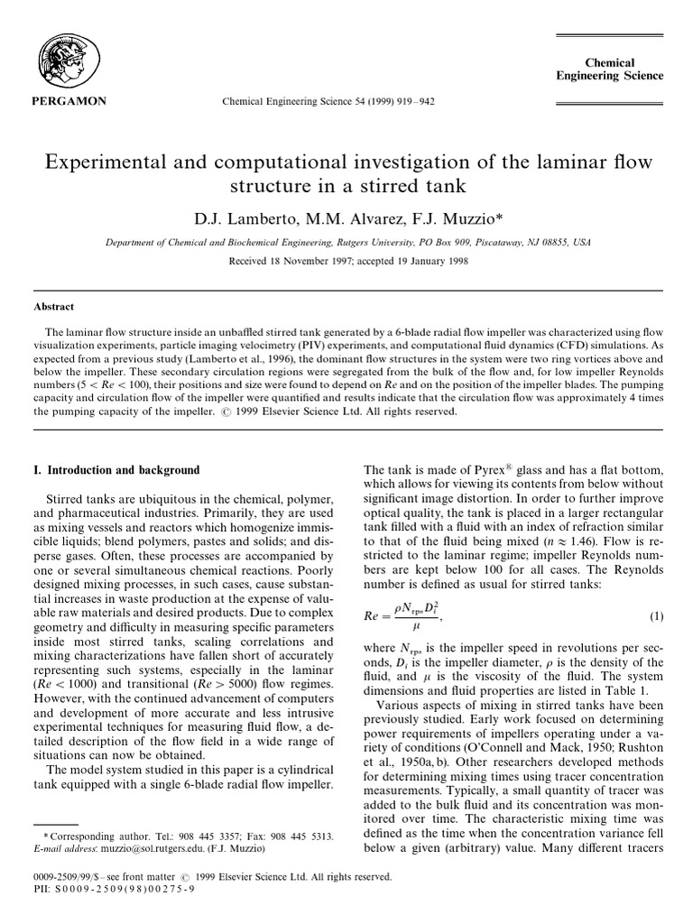 Experimental and Computational Investigation of The Laminar Flow ...