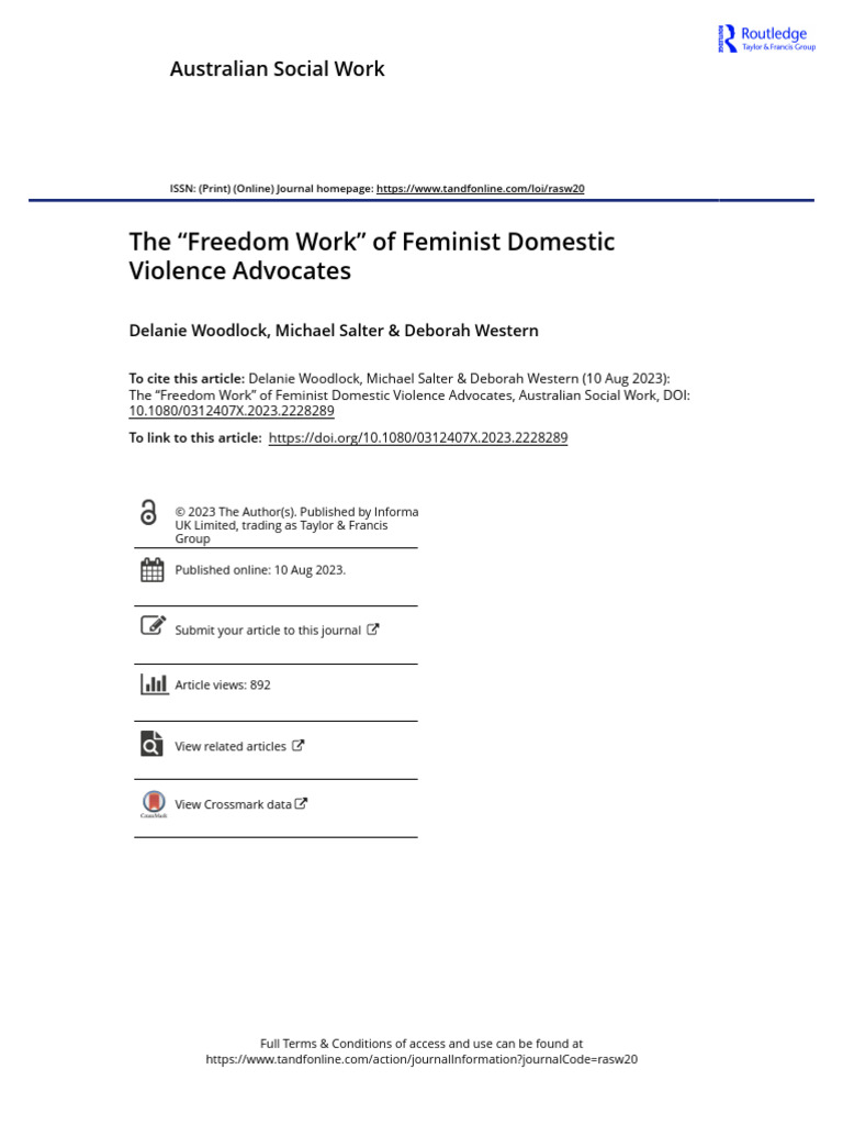 The Freedom Work of Feminist Domestic Violence Advocates | PDF ...