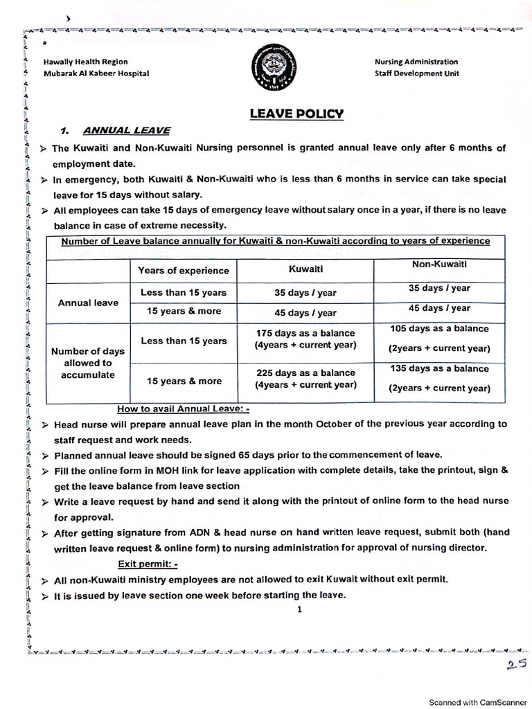 Leave Policy | PDF