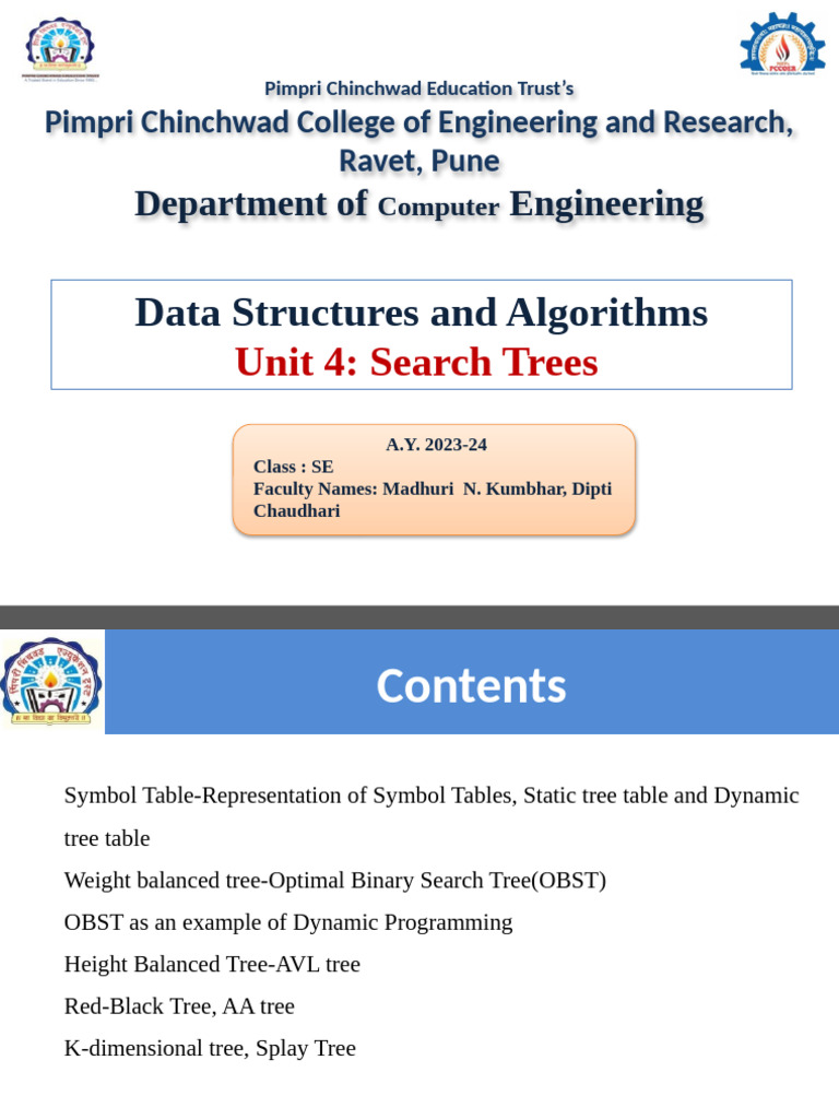 Unit-4 Search Trees | PDF | Parameter (Computer Programming) | Computer ...