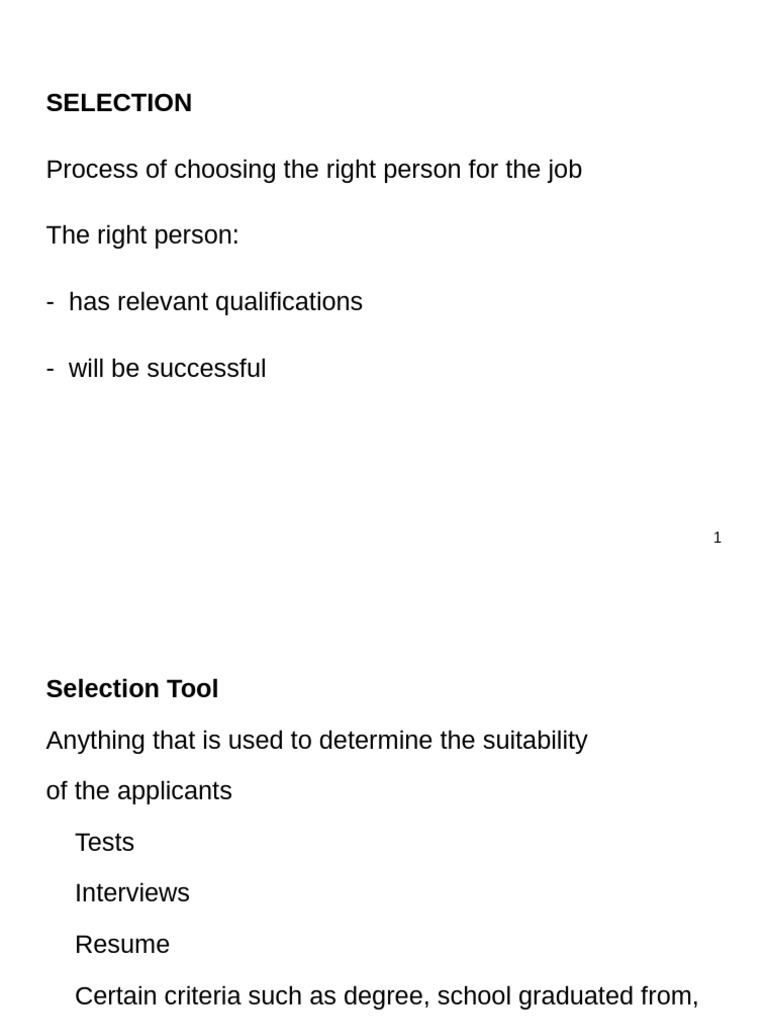 Effective Selection Tools and Processes | PDF | Validity (Statistics ...