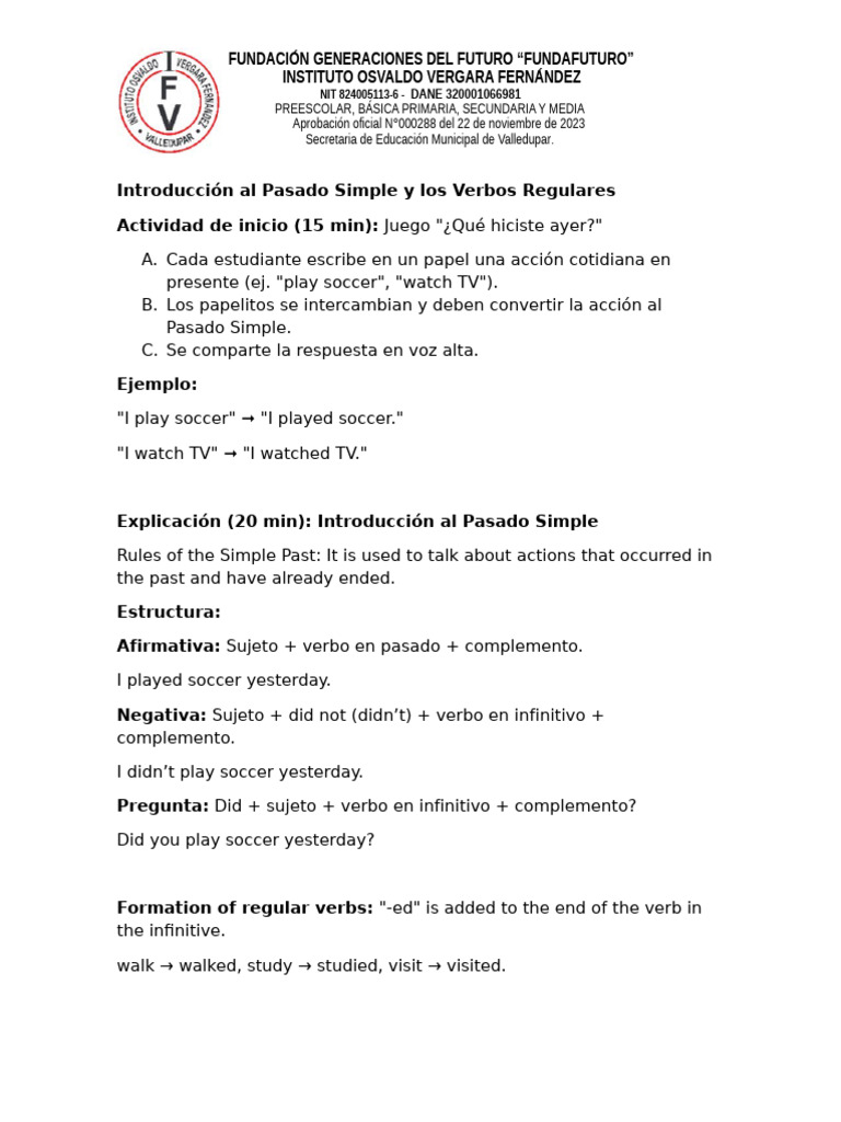 English Learning Guide Eighth Grade First Period IOVF | PDF