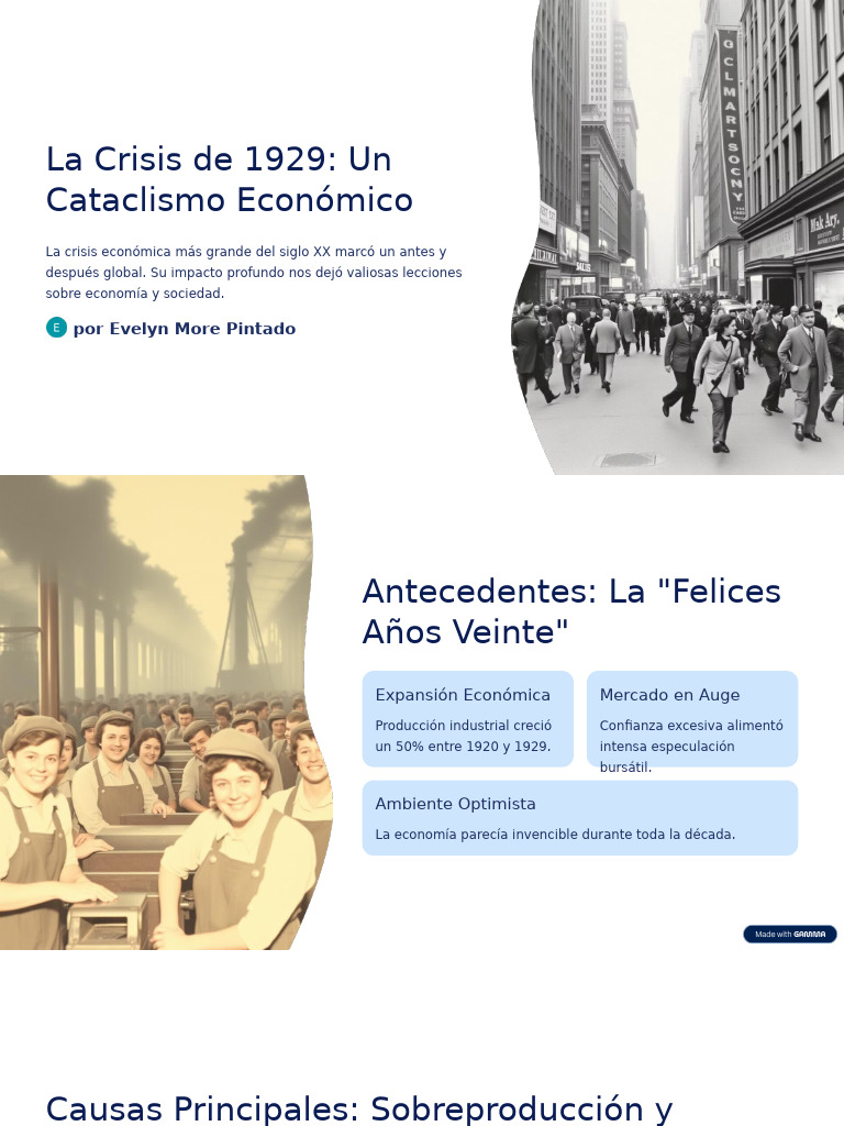 La Crisis de 1929 Un Cataclismo Economico | PDF | Gran depresion ...