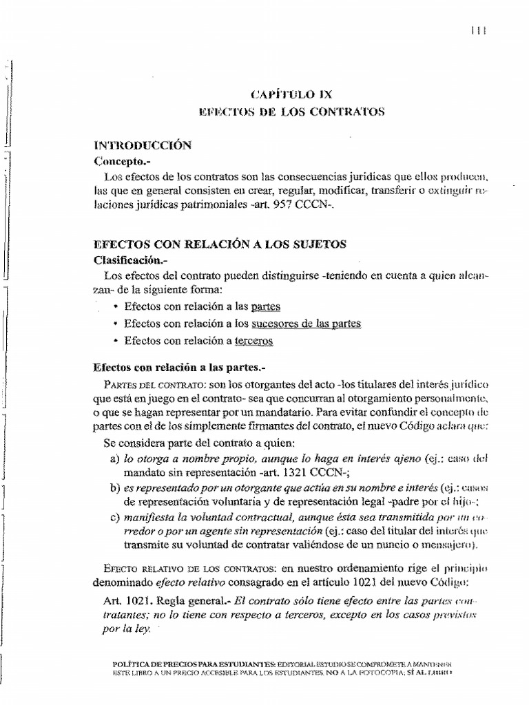 Efectos de los Contratos en Derecho Civil | PDF | Donación | Daños y ...