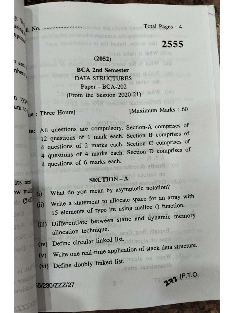 Old Question Paper of R | PDF