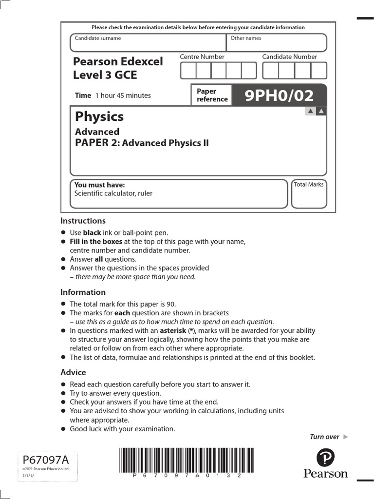 June 2023 A Level Physics Paper 2 | PDF | Photoelectric Effect ...