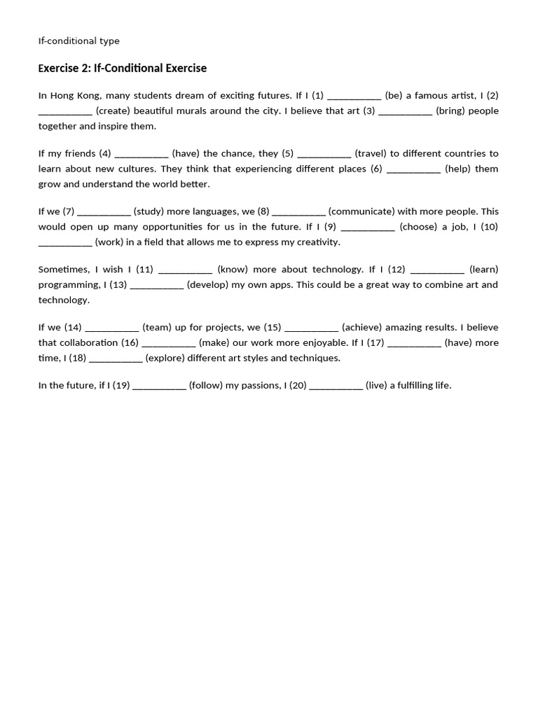 If-Conditional Exercises for Students | PDF