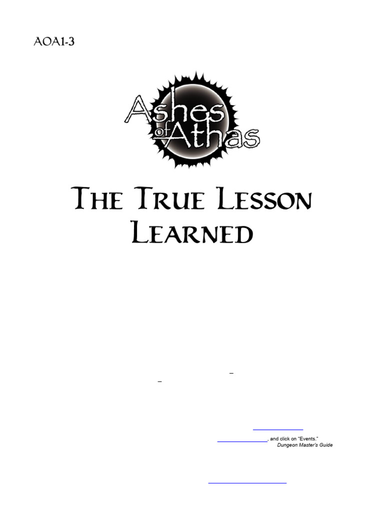 AOA1-3 The True Lesson Learned v1.2 | PDF | Dungeons & Dragons | Gary ...