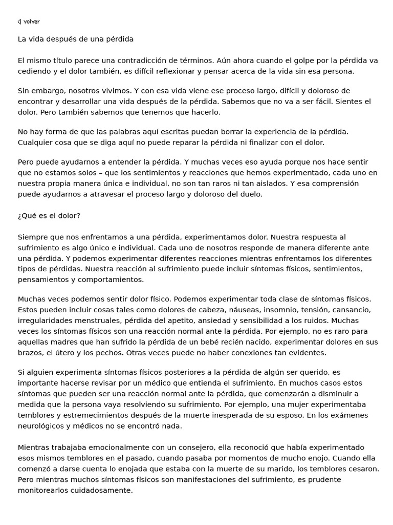 Superando el duelo: vida tras la pérdida | PDF | Dolor | Pensamiento