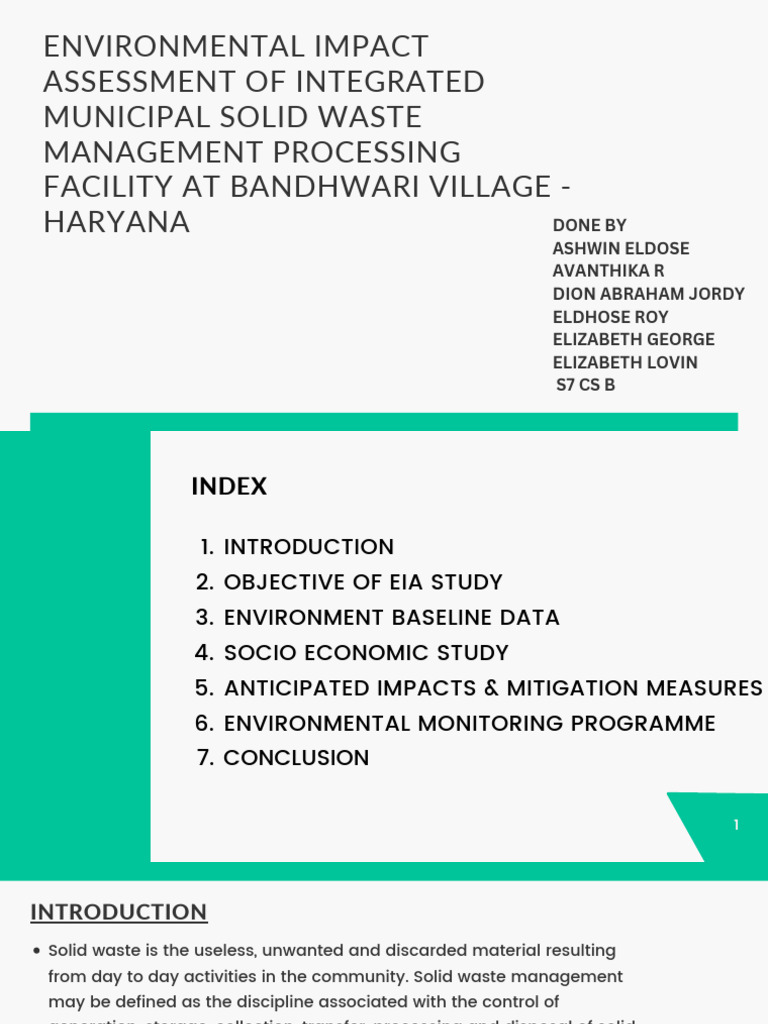 EIA for Solid Waste Management in Haryana | PDF | Waste | Waste Management