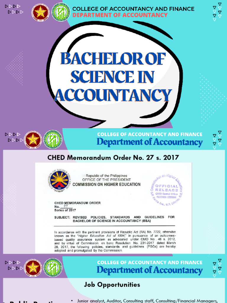 CHED BSA Program Overview and Careers | PDF | Accounting | Leadership