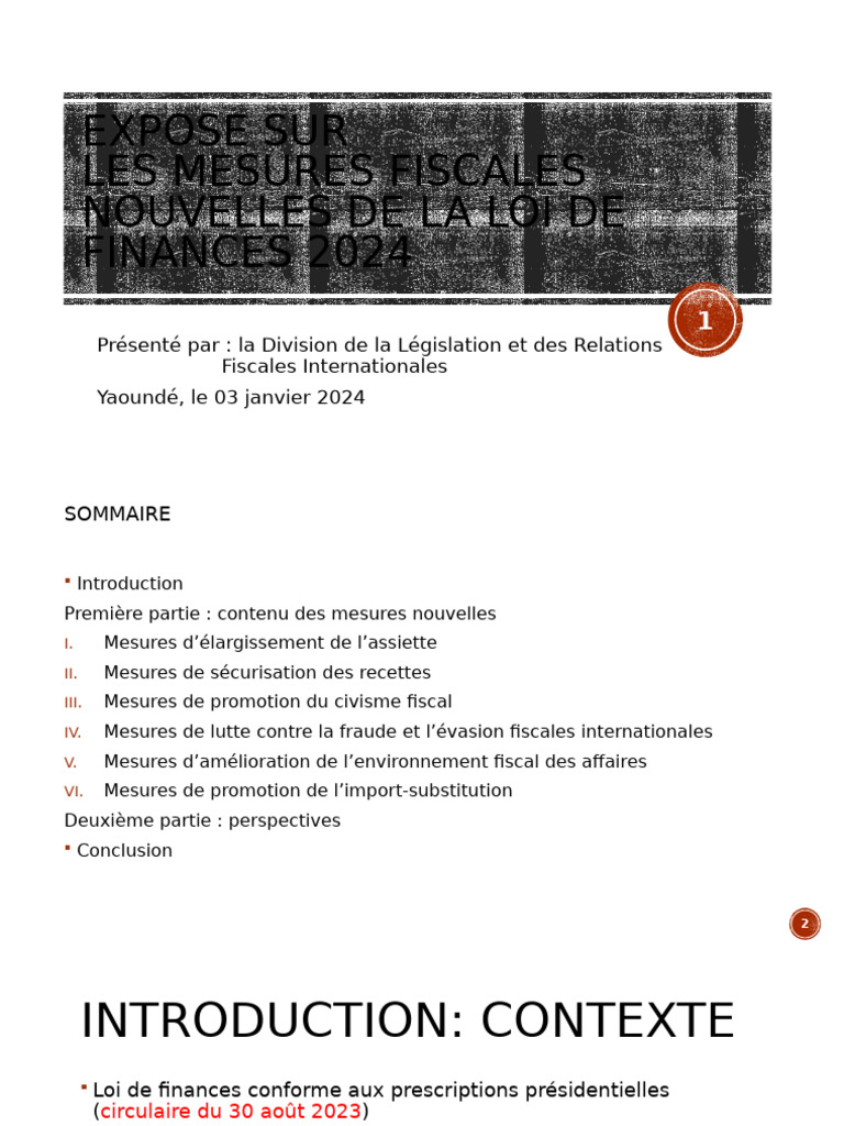 Mesures fiscales de la loi 2024 au Cameroun | PDF | Impôt sur le revenu ...