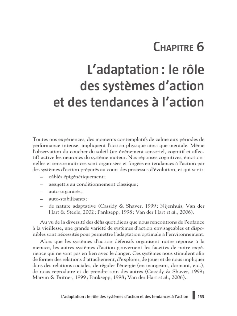 Rôle des systèmes d'action dans l'adaptation | PDF | Théorie de l ...