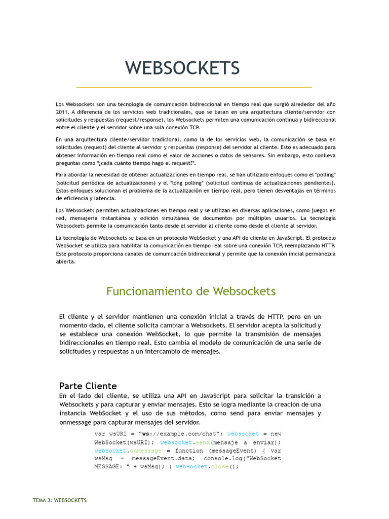 Introducción a Websockets en Tiempo Real | PDF | Informática ...