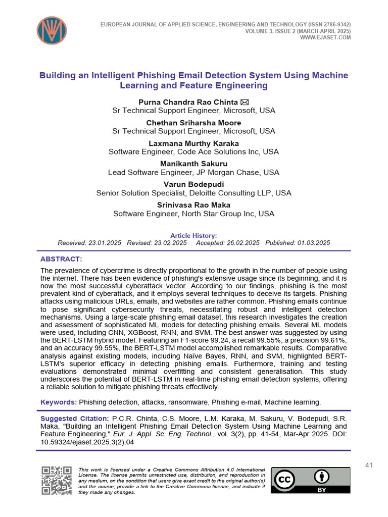 Intelligent Phishing Email Detection Using ML | PDF | Machine Learning ...