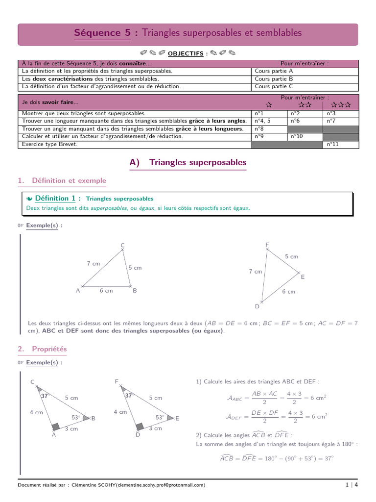 s5 Cours 3e Prof | PDF | Triangle | Géométrie