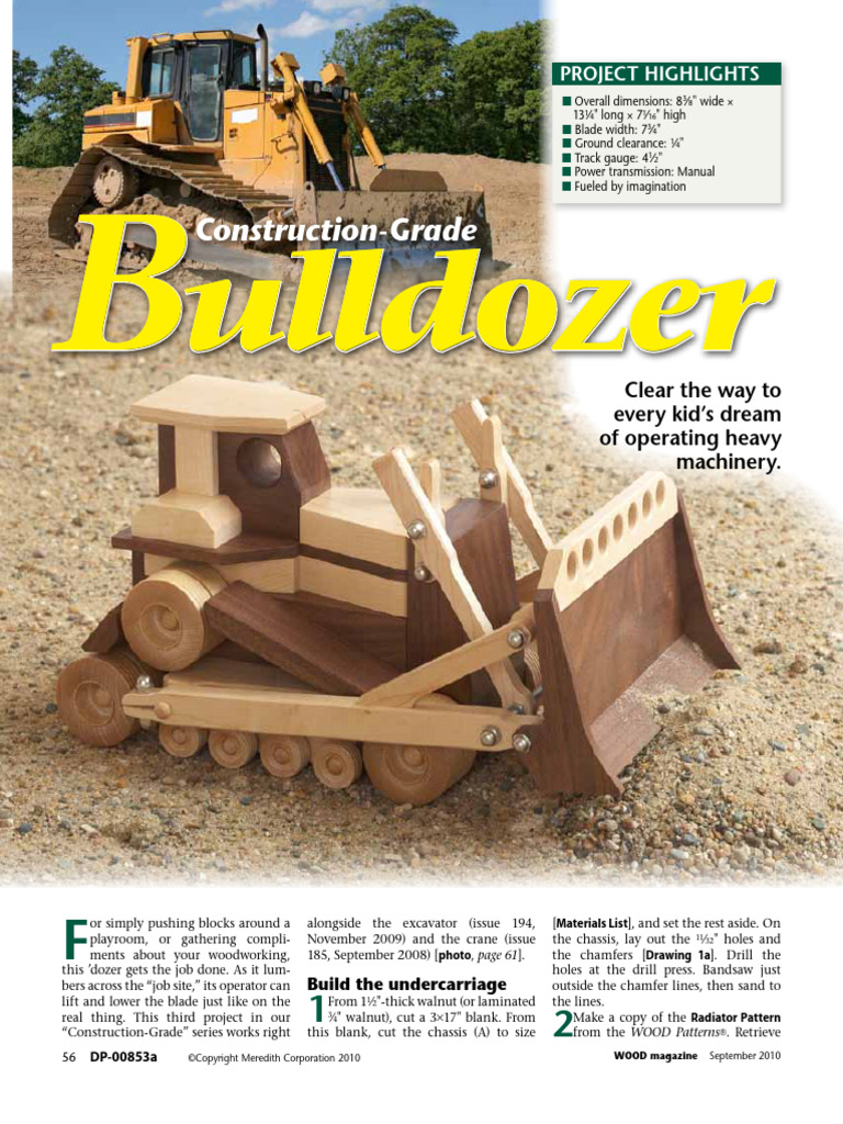 Build a Wooden Toy Bulldozer | PDF
