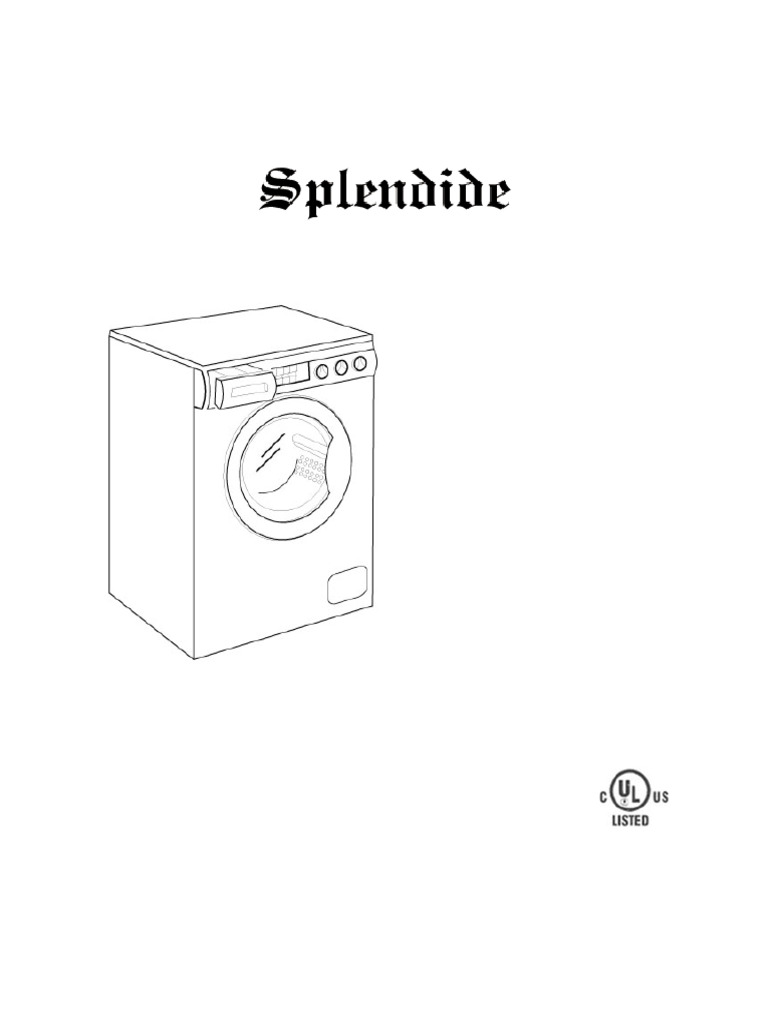 Splendide Washer-Dryer Manual | PDF | Washing Machine | Clothes Dryer
