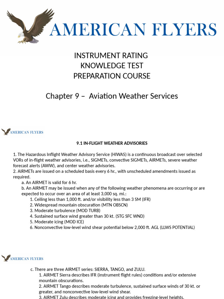 Chap 9 - Aviation Weather Services | PDF | Weather Forecasting ...