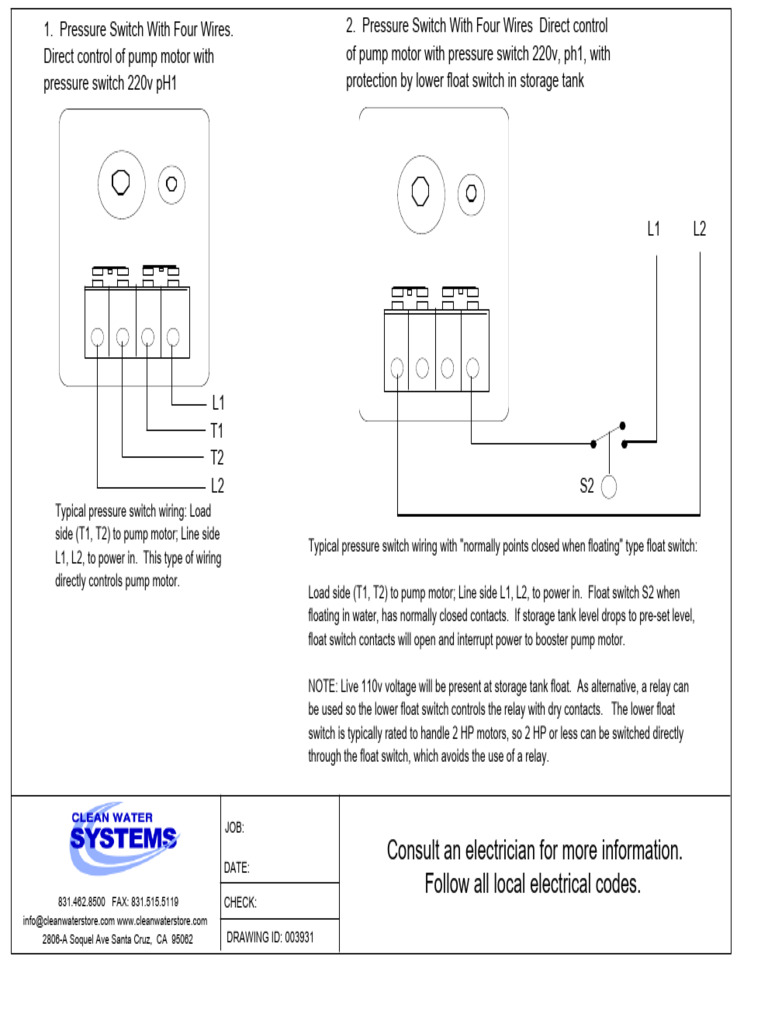 Pressure Switch Wiring | PDF | Switch | Relay, image size:768x1024