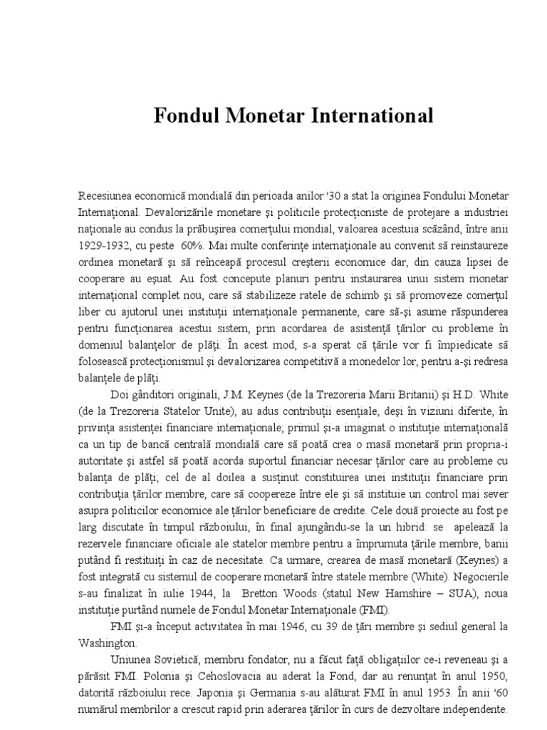 Fondul Monetar International | PDF