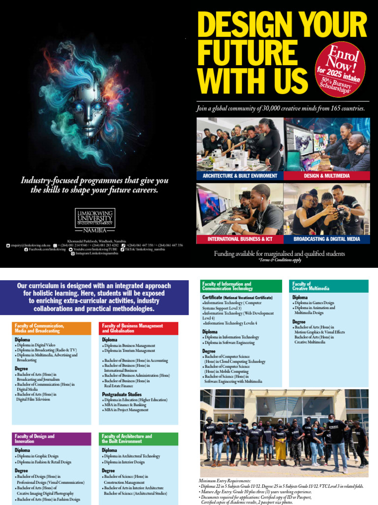 Limkokwing Namibia 2025 Enrollment Guide | PDF | Bachelor's Degree ...