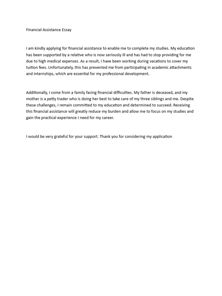 Financial Assistance Application for Education | PDF