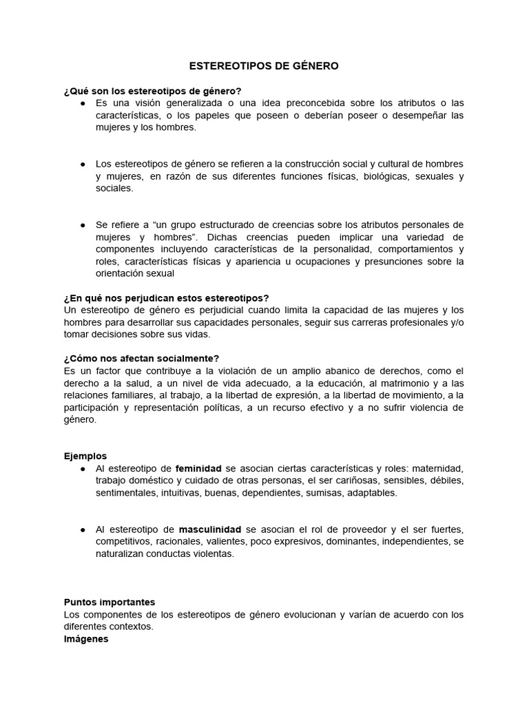 Impacto de los Estereotipos de Género | PDF | Estereotipos | Rol de género