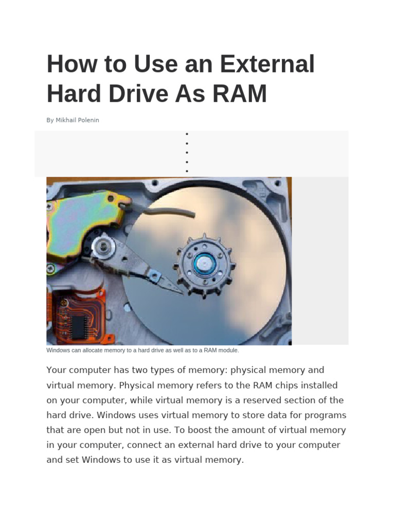 Using External Hard Drive as RAM | PDF
