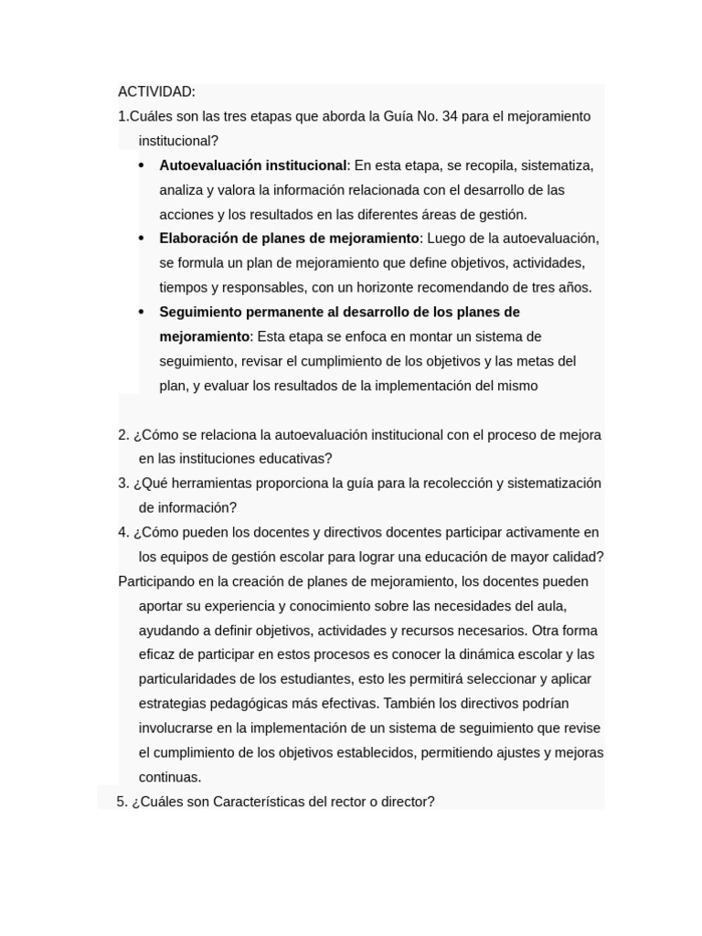 Actividad - Guia 34 Completa | PDF | Evaluación | Descentralización