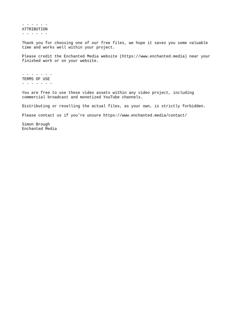 Free Video Asset Usage Guidelines | PDF