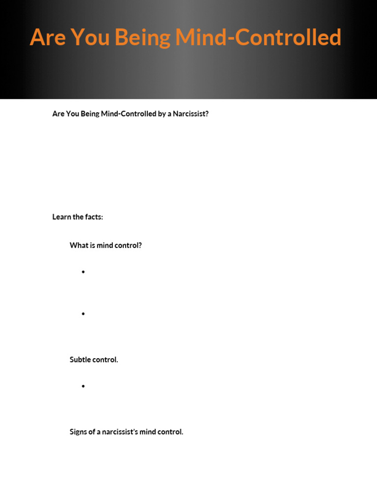 Escaping Narcissist Mind Control | PDF | Narcissism | Mind