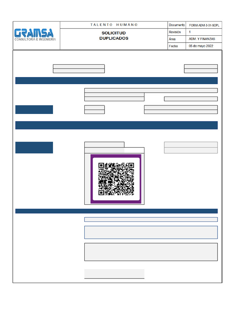 Form THH 3 01 Adm Duplicados | PDF
