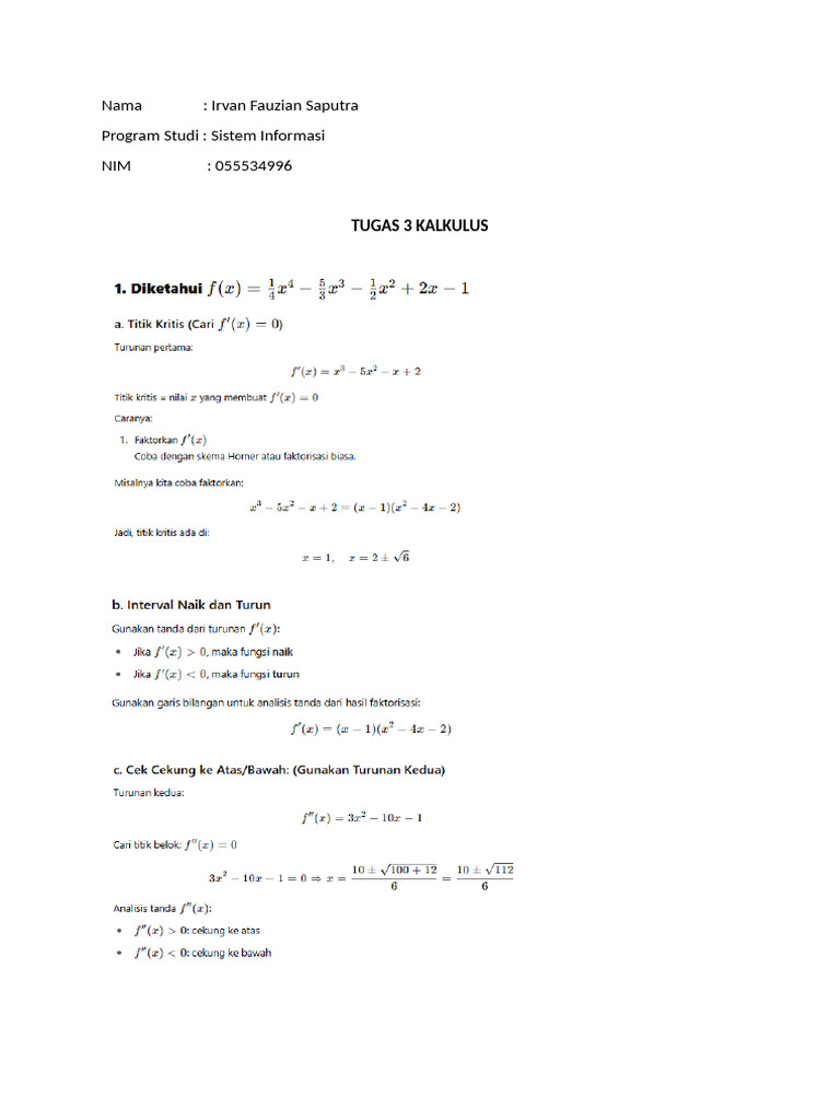 Tugas 3 - Kalkulus | PDF