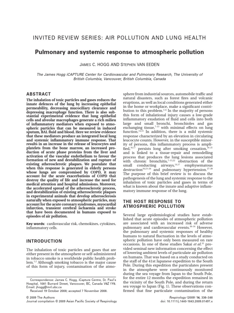 Air Pollution's Impact on Lung Health | PDF | B Cell | Lymphatic System