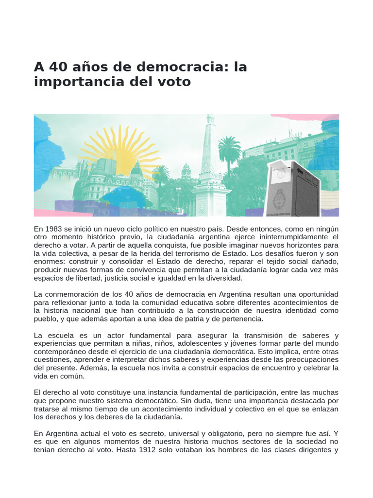 A 40 Años de Democracia | PDF | Democracia | Ideologías políticas