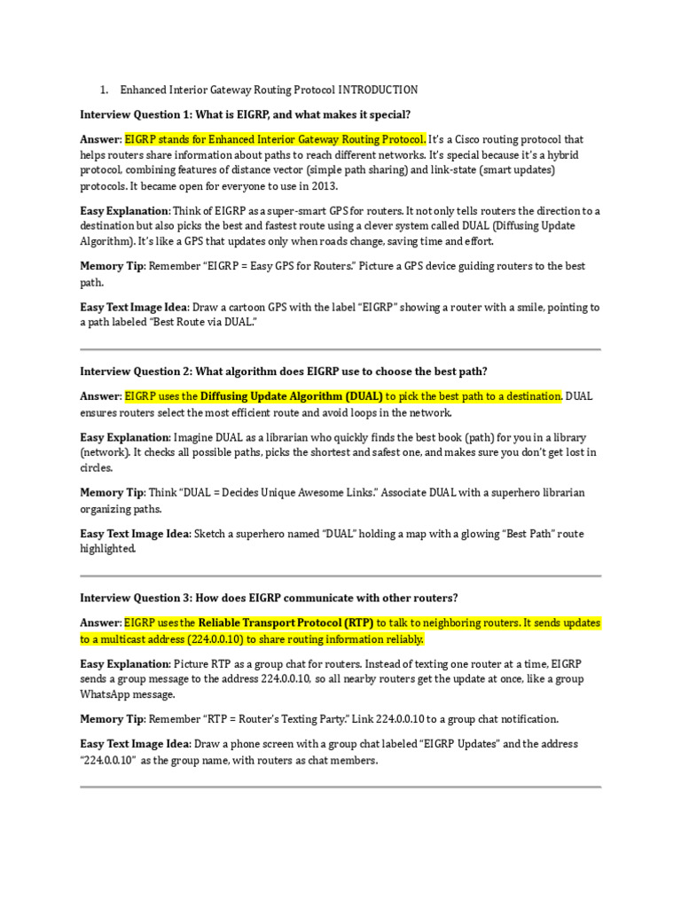 EIGRP Overview and Interview Insights | PDF | Routing | I Pv6