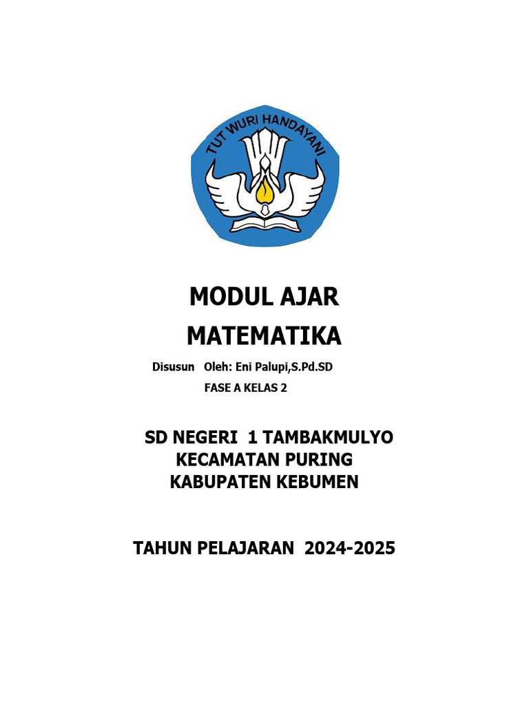 Modul Ajar Matematika Kelas 2 SD | PDF