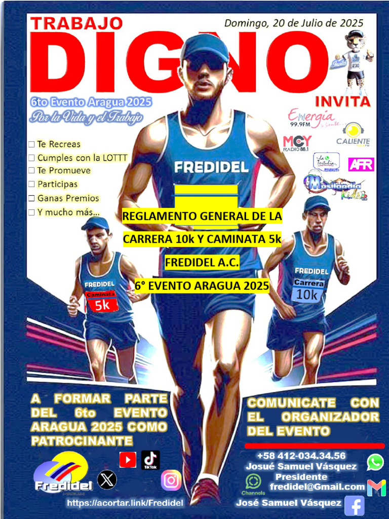 Reglamento Carrera 10k y Caminata 5k 2025 | PDF | Regulación | Paro ...