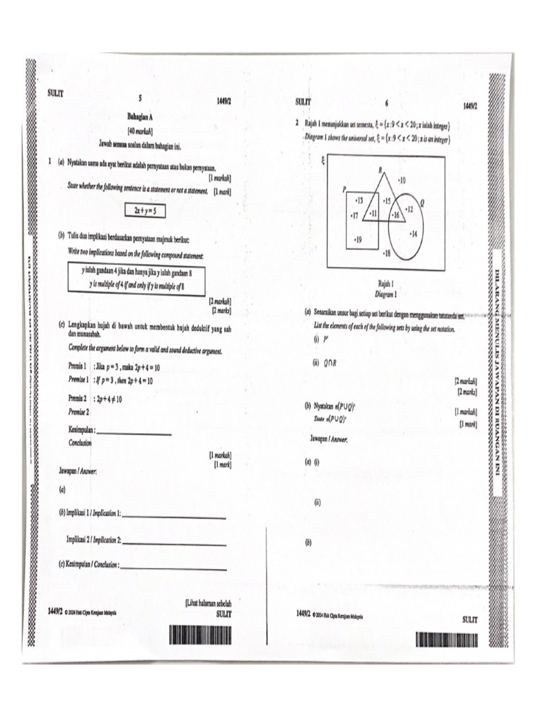 SPMU 2024 Mathematics Paper 2 | PDF