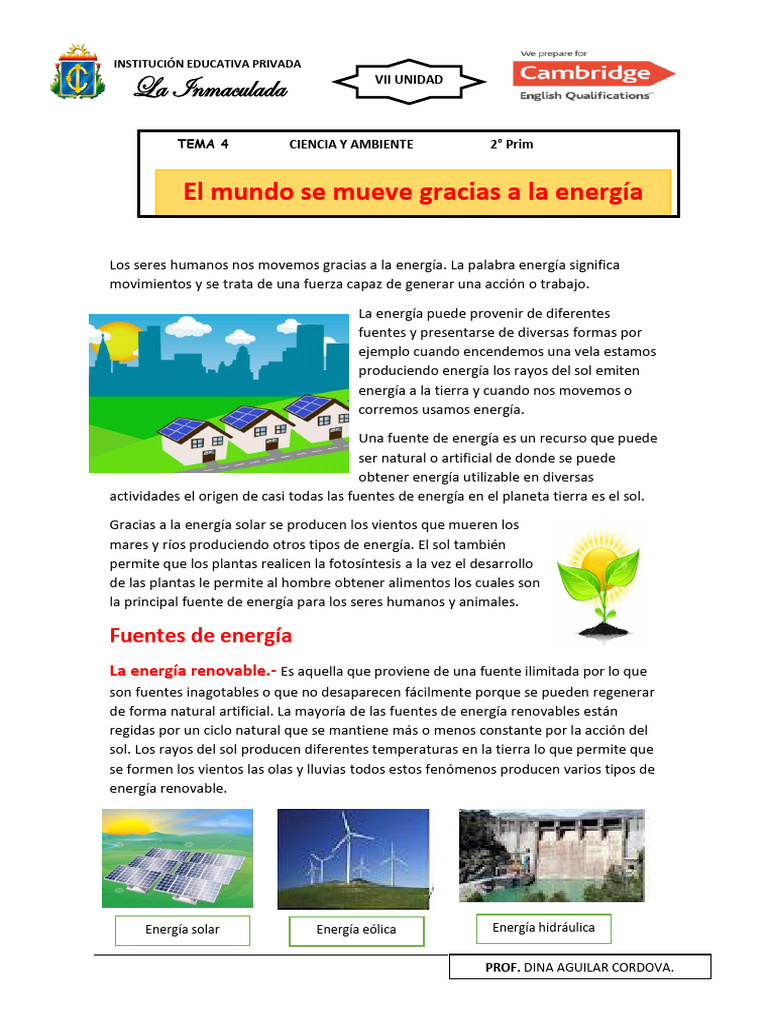 Fuentes de Energía: Renovables y No Renovables | PDF | Energía ...