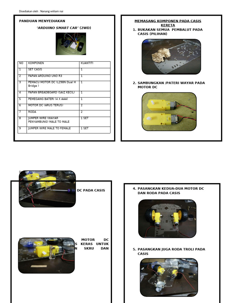 Panduan Menyediakan Arduino Smart Car (2wd) | PDF